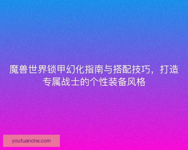 魔兽世界锁甲幻化指南与搭配技巧，打造专属战士的个性装备风格